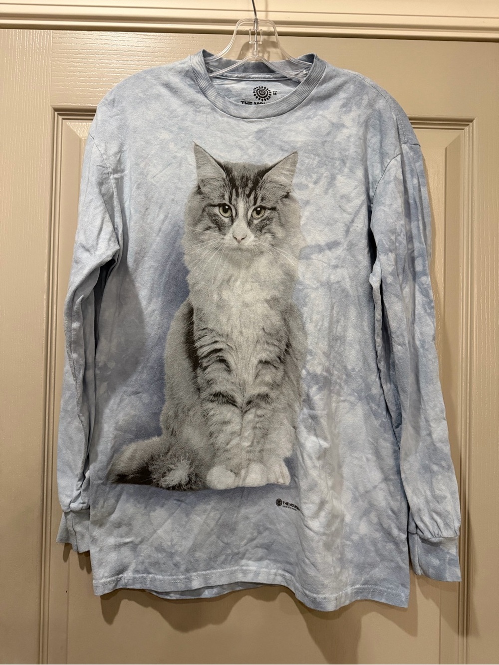 The Mountain Norwegian Forest Cat Long Sleeve Graphic Kitty Shirt 100% Cotton B6